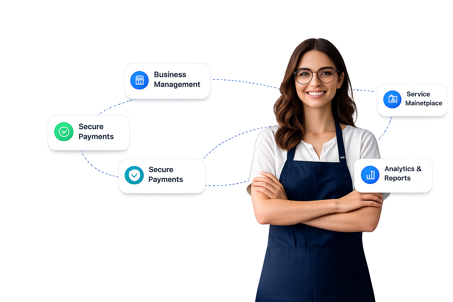 A business owner reviewing HovviGo loyalty, campaign, and analytics screens